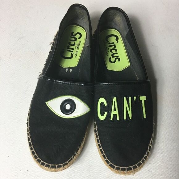 Sam Edelman circus black canvas espadrilles Sz 8,5 - Picture 1 of 6